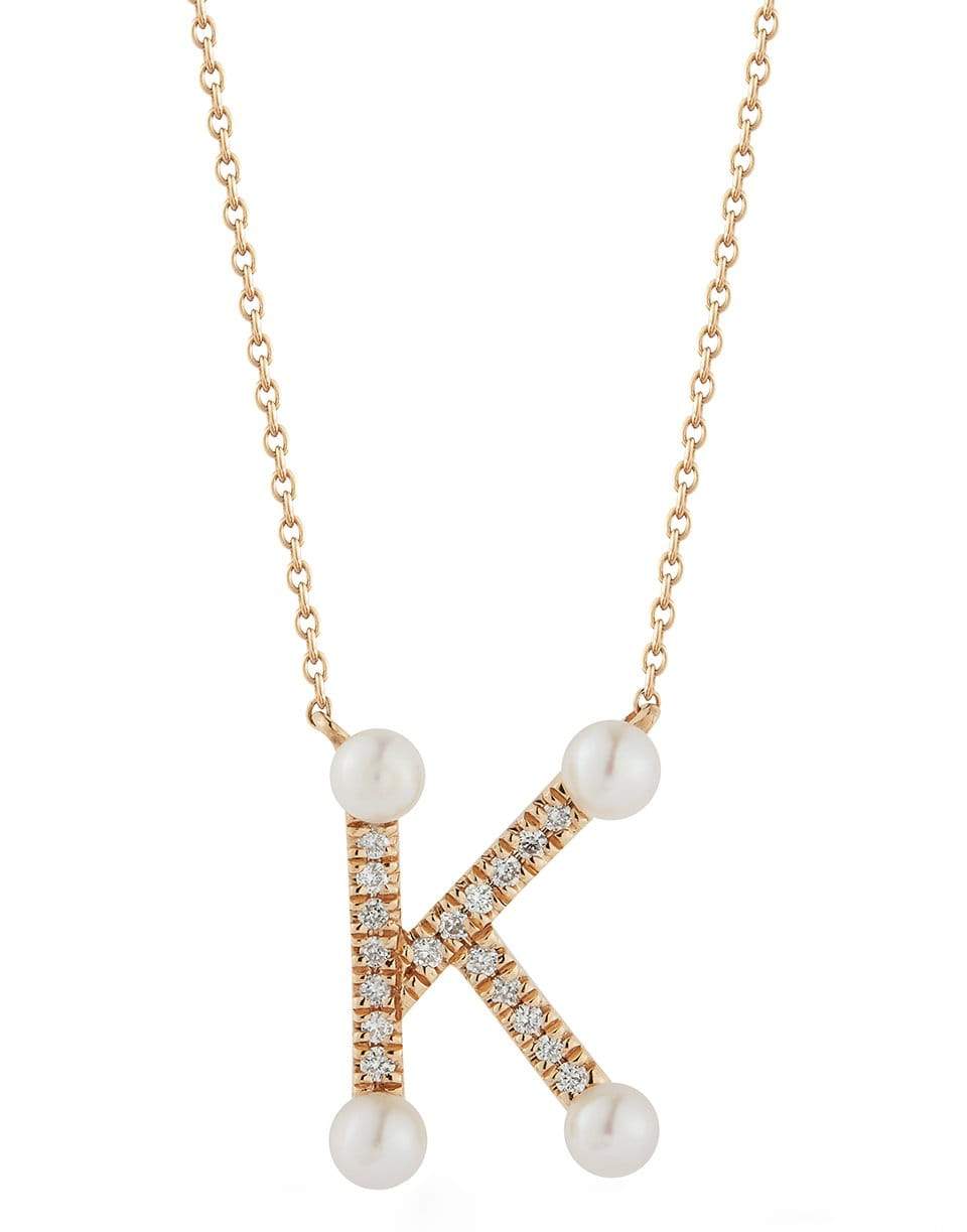 DANA REBECCA DESIGNS-Pearl Ivy Initial K Necklace-YELLOW GOLD