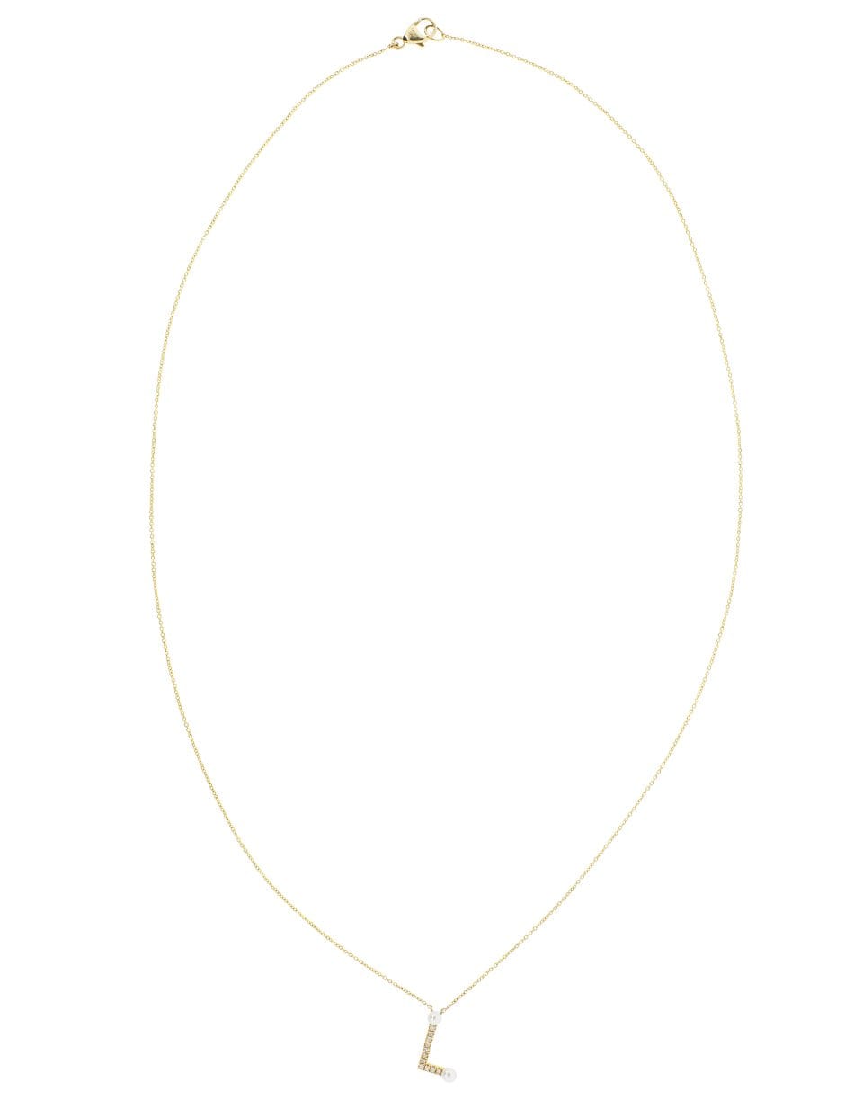 DANA REBECCA DESIGNS-Pearl Ivy Initial L Necklace-YELLOW GOLD