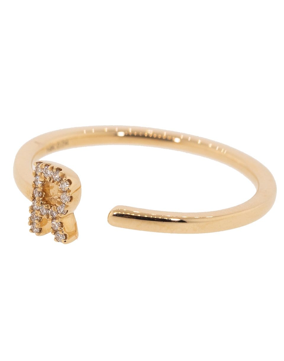 DANA REBECCA DESIGNS-R Diamond Pave Initial Ring-ROSE GOLD