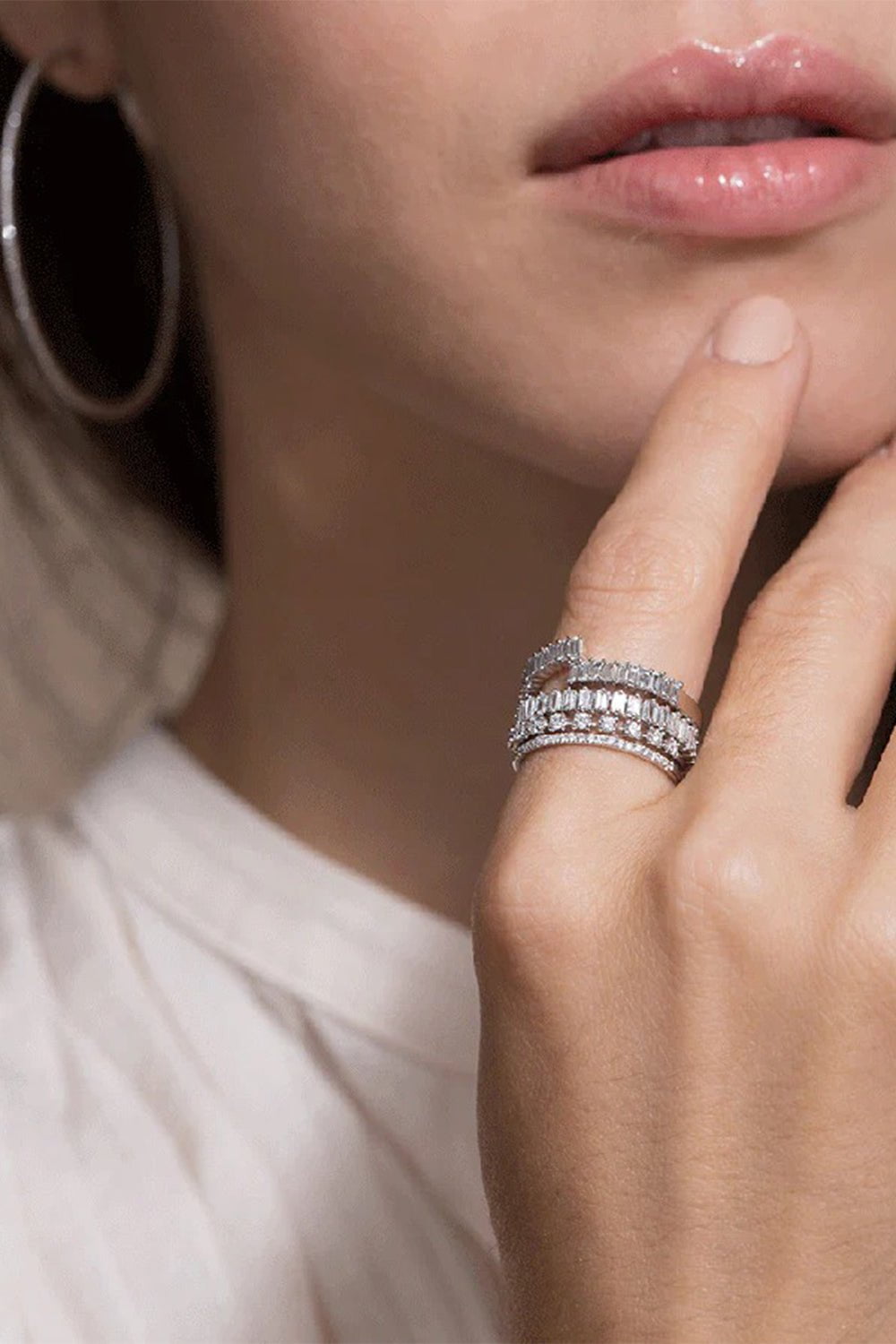 DANA REBECCA DESIGNS-Sadie Pearl Diamond Eternity Ring-WHITE GOLD