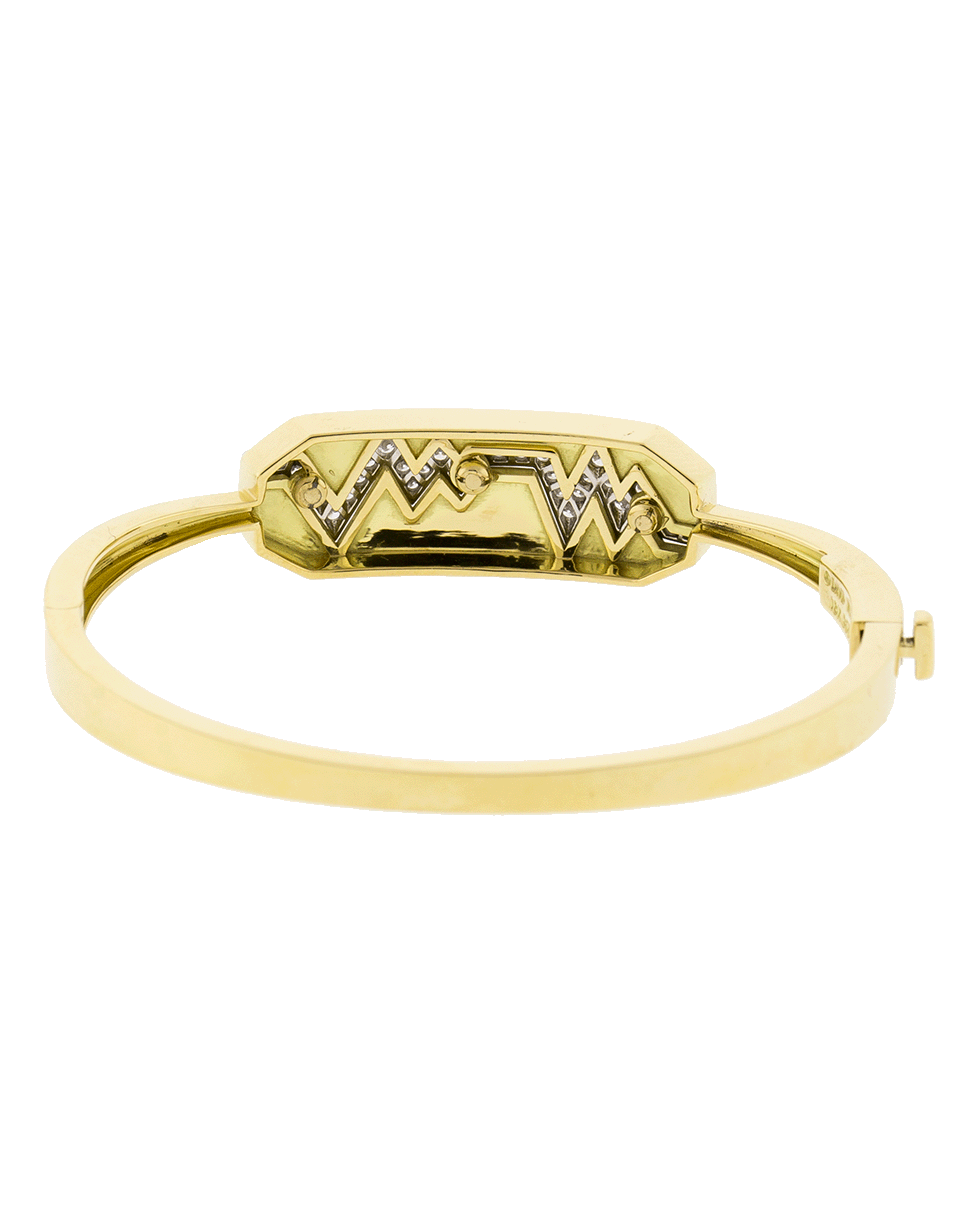 DAVID WEBB-Black Enamel And Diamond Skip Bracelet-YELLOW GOLD