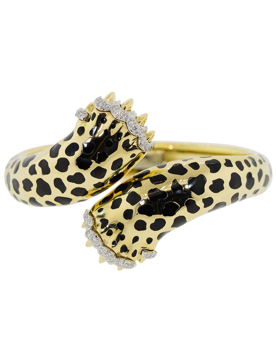 DAVID WEBB-Leopard Paw Diamond Bracelet-YELLOW GOLD