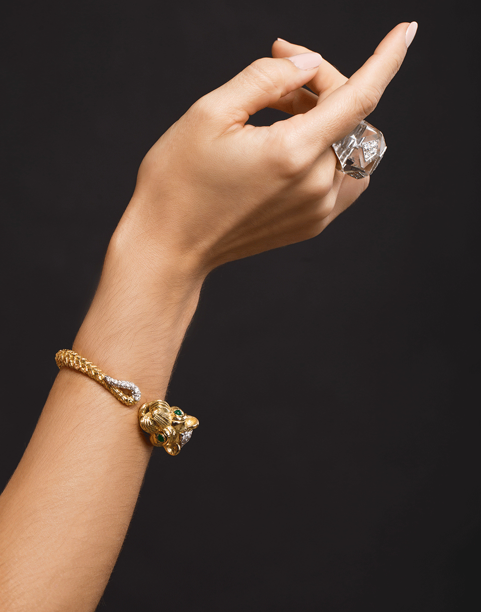 DAVID WEBB-Lion Diamond Bracelet-YELLOW GOLD