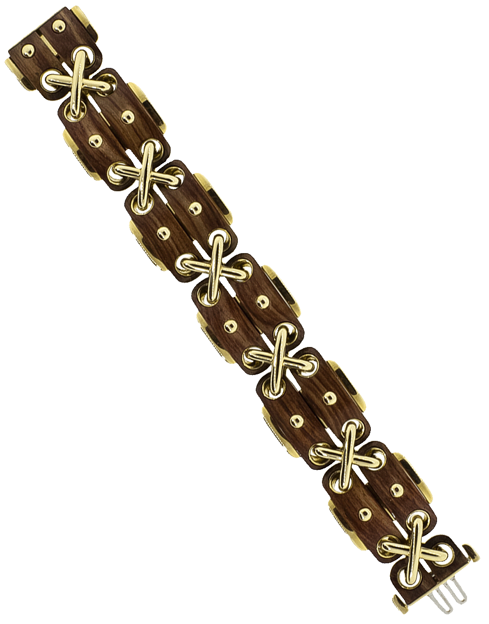 DAVID WEBB-Rosewood Cross Stitch Bracelet-YELLOW GOLD