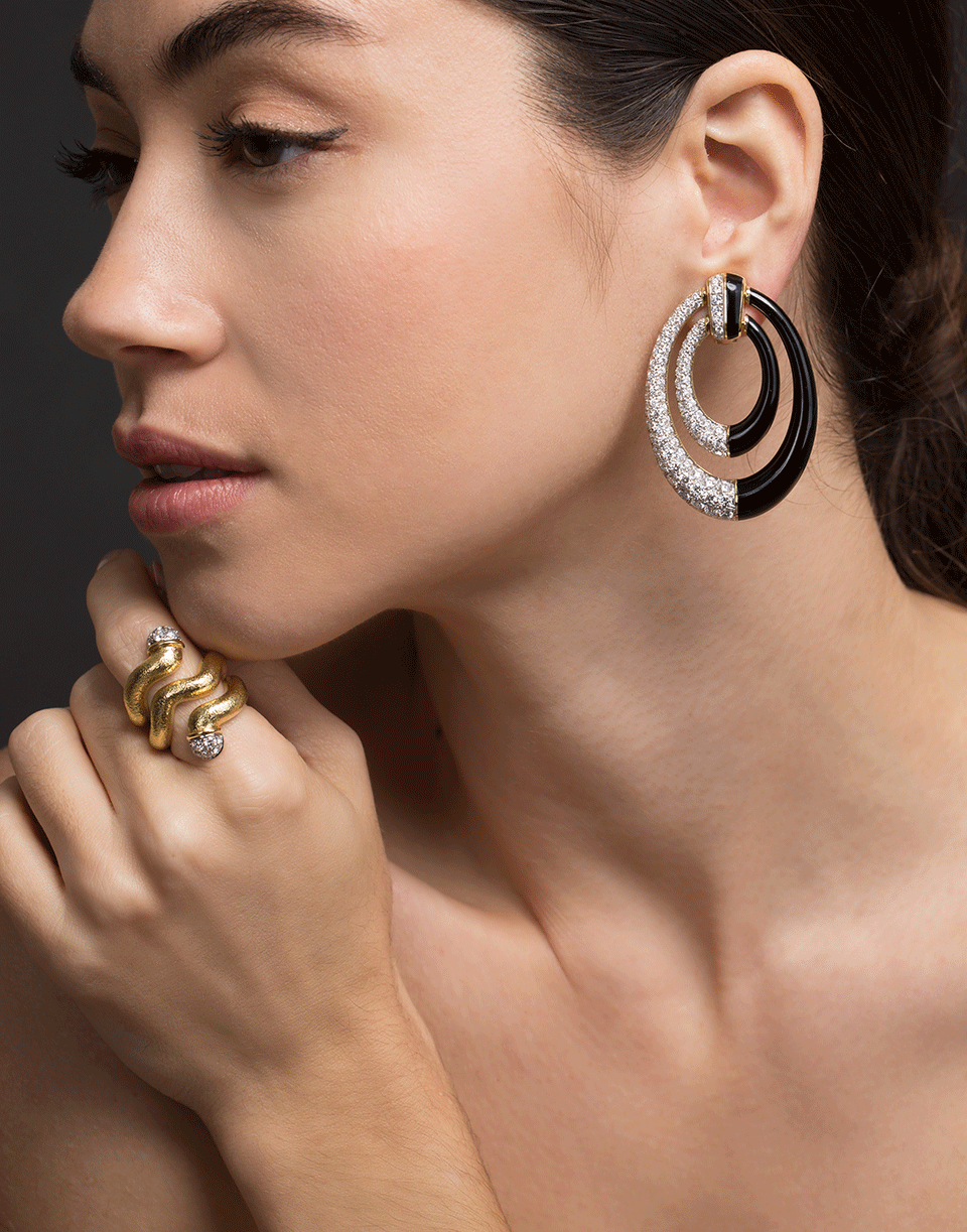 Aline Black Enamel Diamond Earrings JEWELRYFINE JEWELEARRING DAVID WEBB   