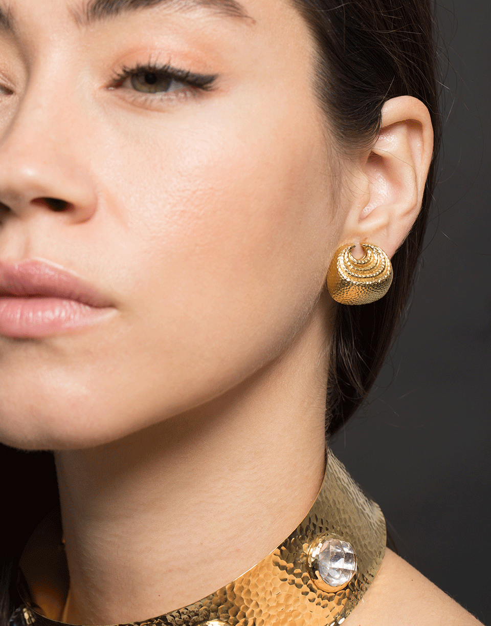 DAVID WEBB-Concentric Crescent Earrings-YELLOW GOLD