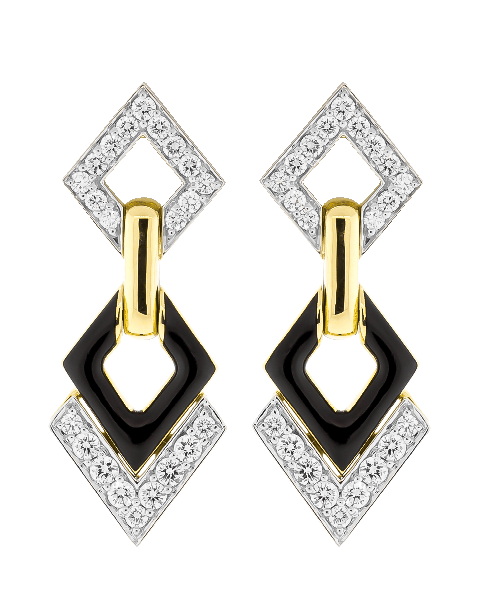 Double Diamond And Black Enamel Earrings JEWELRYFINE JEWELEARRING DAVID WEBB   