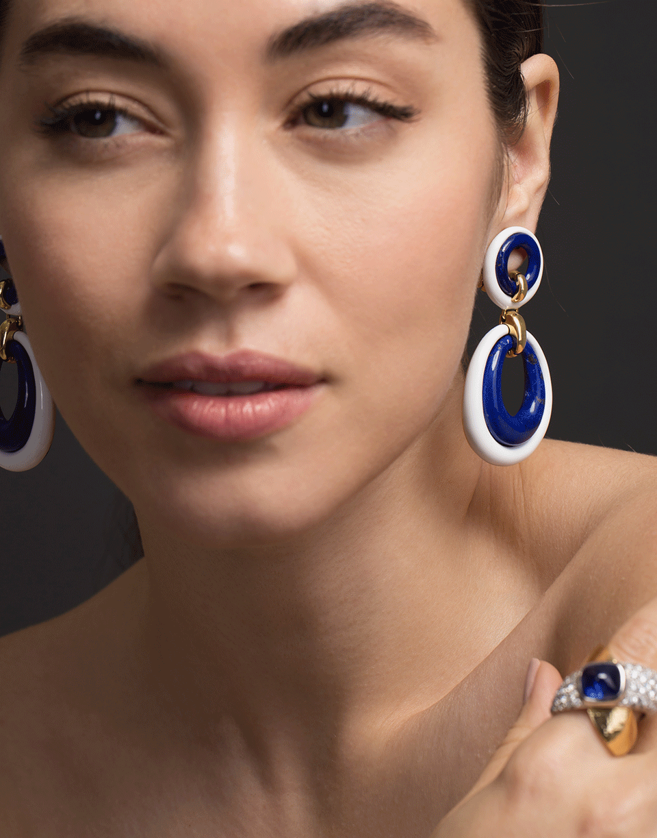 DAVID WEBB-Lapis Lazuli Drop Earrings-YELLOW GOLD