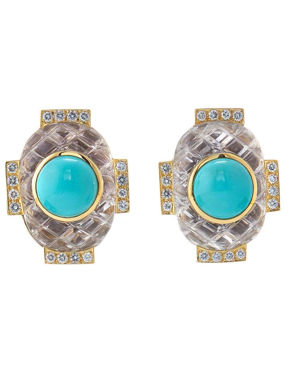 Turquoise and Rock Crystal Earrings JEWELRYFINE JEWELEARRING DAVID WEBB   
