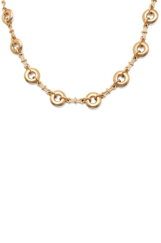 DAVID WEBB-Hammered Stones Necklace-YELLOW GOLD