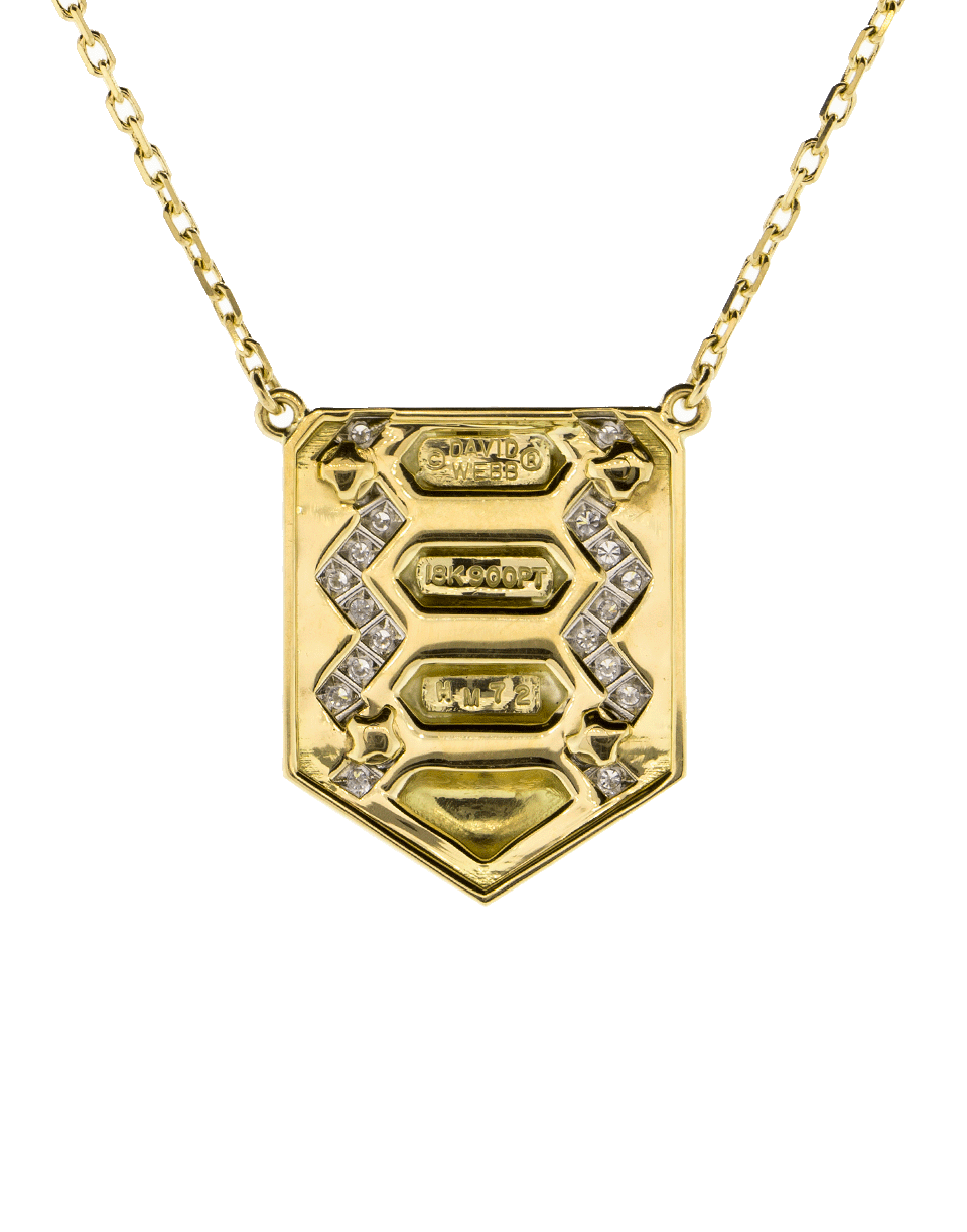 Black Enamel And Diamond Shield Necklace JEWELRYFINE JEWELNECKLACE O DAVID WEBB   