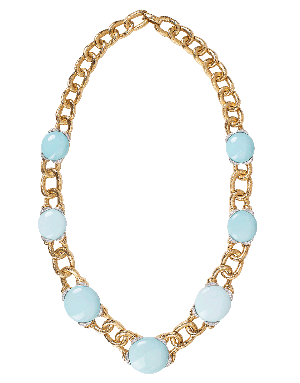 Cabochon Turquoise and Diamond Necklace JEWELRYFINE JEWELNECKLACE O DAVID WEBB   