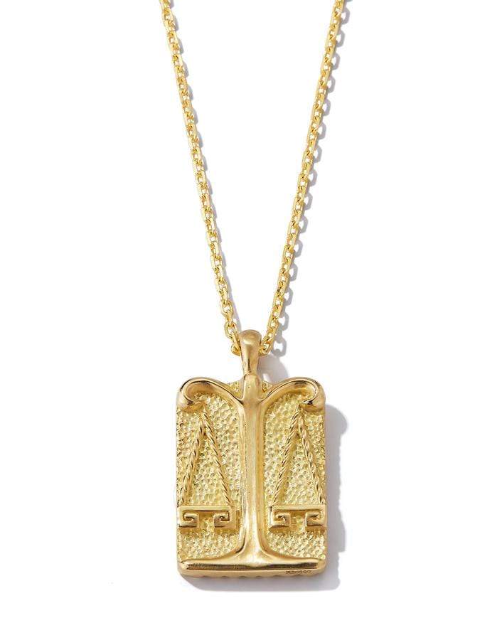 DAVID WEBB-Diamond Libra Zodiac Pendant Necklace-YELLOW GOLD
