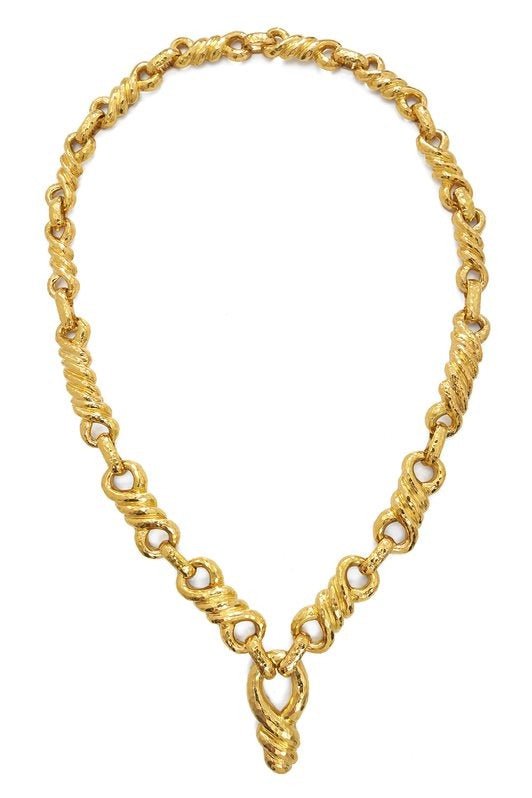 DAVID WEBB-Hammered Gold Necklace-YELLOW GOLD