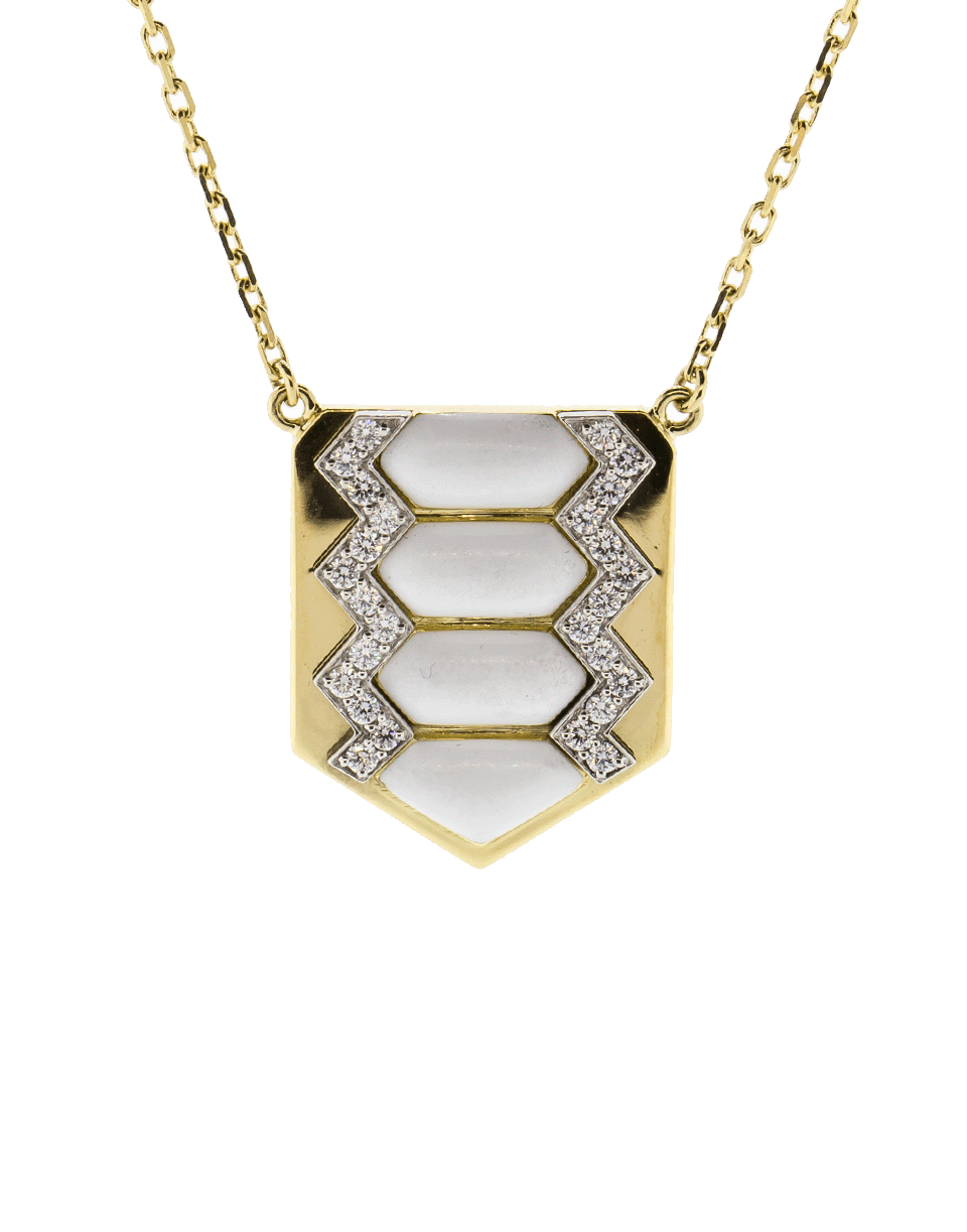 White Enamel And Diamond Shield Necklace JEWELRYFINE JEWELNECKLACE O DAVID WEBB   
