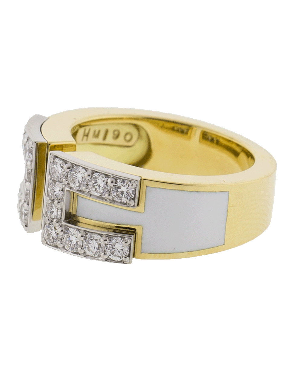 DAVID WEBB-White Enamel And Diamond Gap Ring-YELLOW GOLD