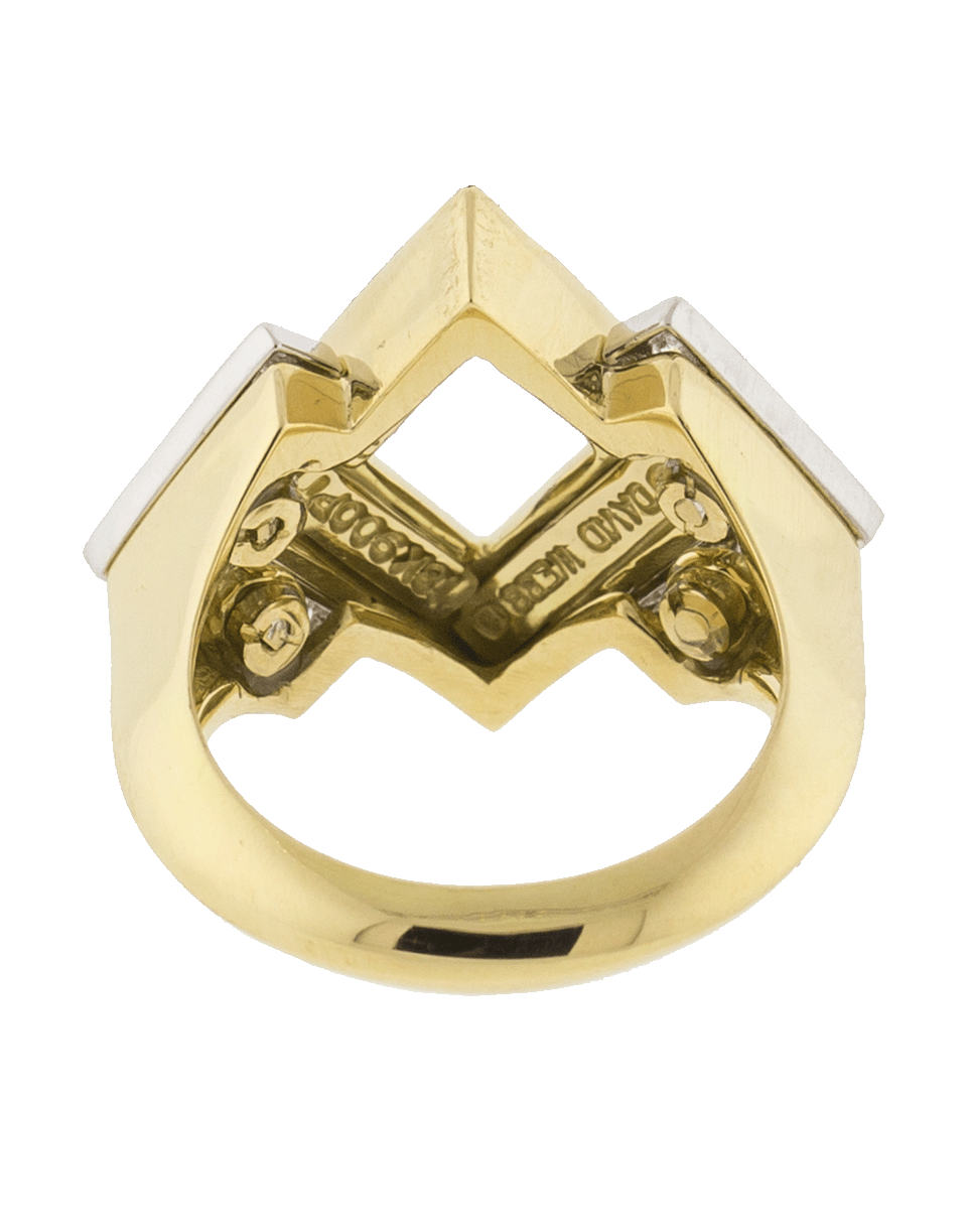 DAVID WEBB-Double Diamond And Black Enamel Ring-YELLOW GOLD
