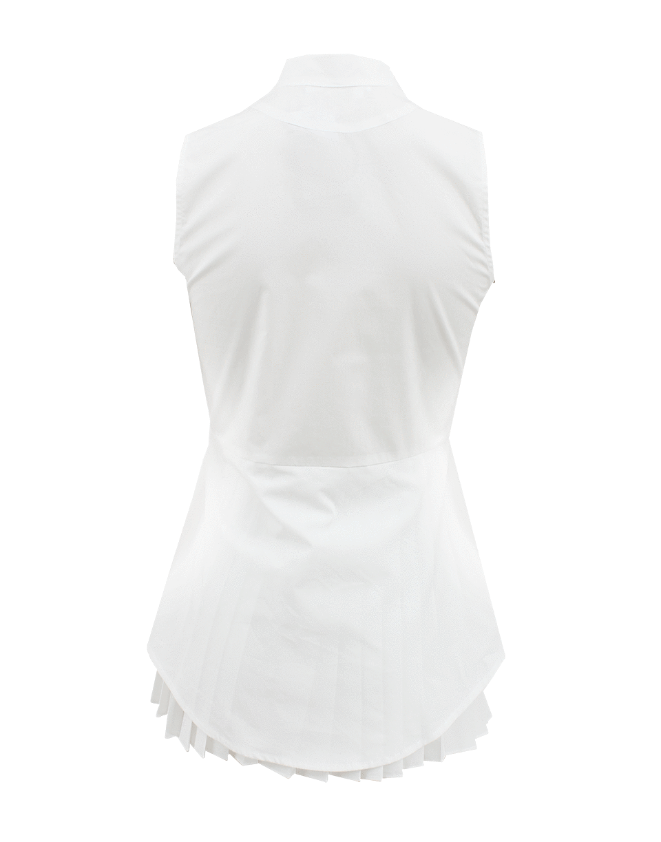 DEREK LAM 10 CROSBY-Sleeveless Blouse with Pleated Underlay-WHITE