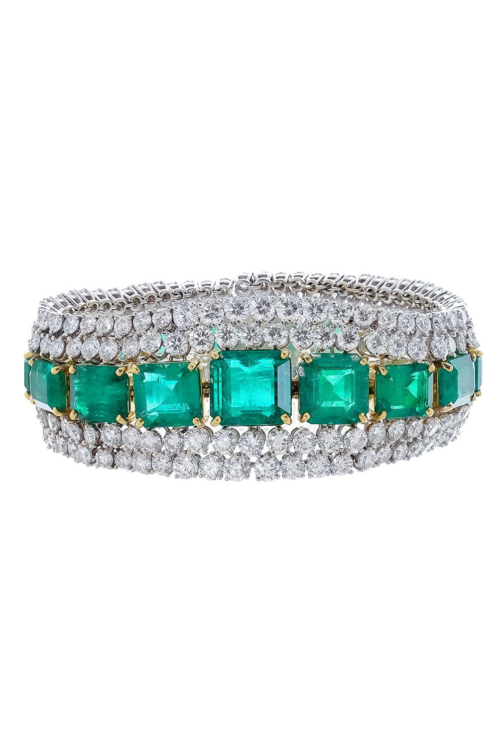 DIANA M. JEWELS-Emerald Diamond Bracelet-PLATINUM