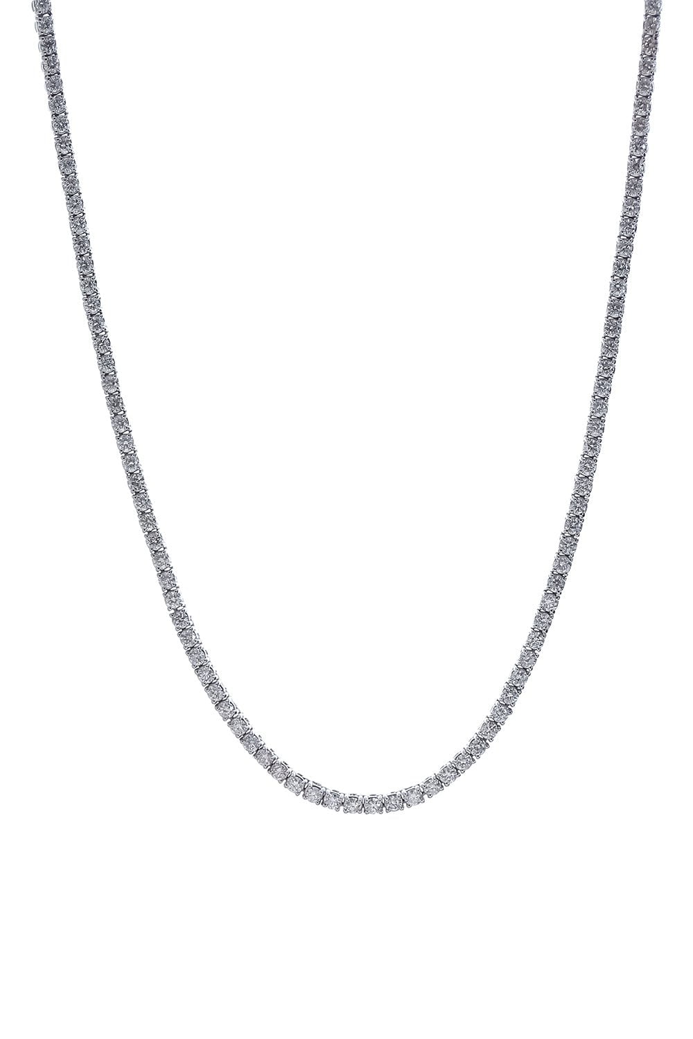 DIANA M. JEWELS-Classic Tennis Necklace-WHITE GOLD