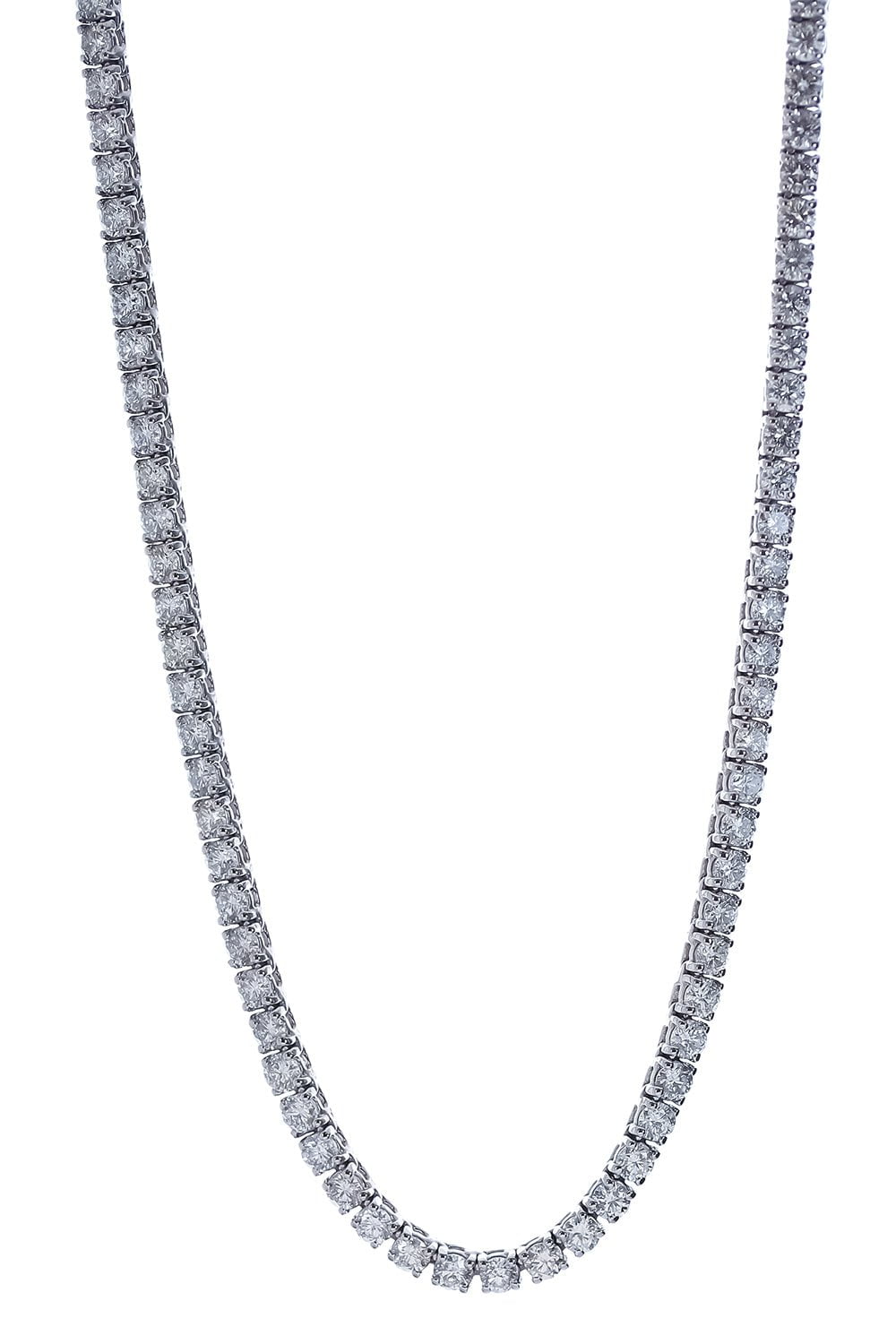 DIANA M. JEWELS-Tennis Necklace-WHITE GOLD