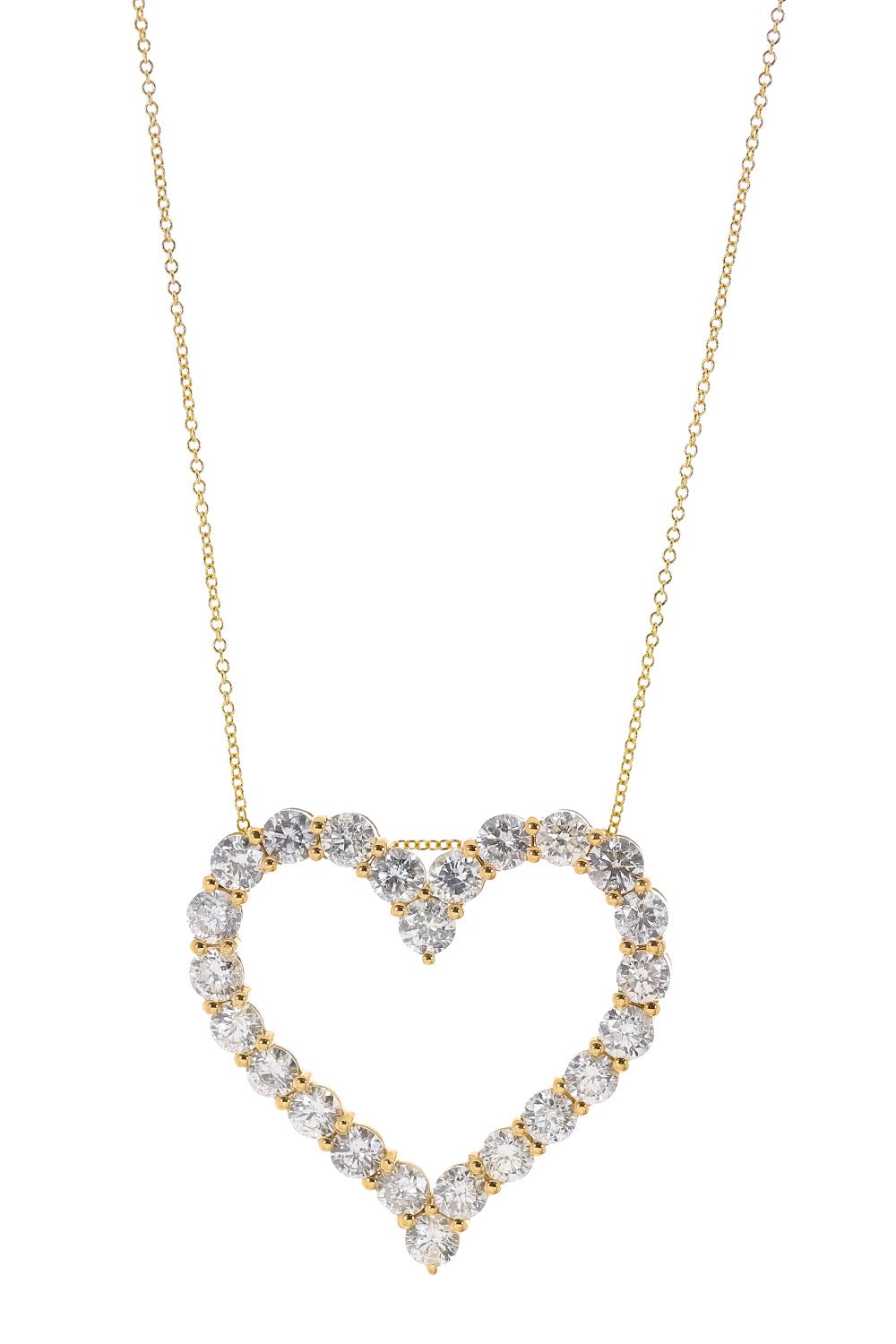 DIANA M. JEWELS-Diamond Heart Necklace-YELLOW GOLD