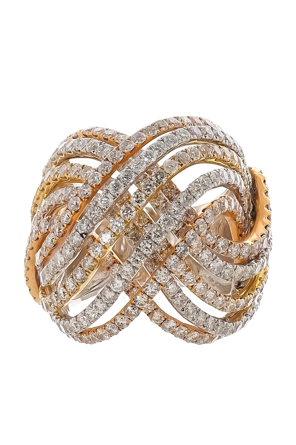 DIANA M. JEWELS-Intertwine Diamond Ring-WHITE GOLD