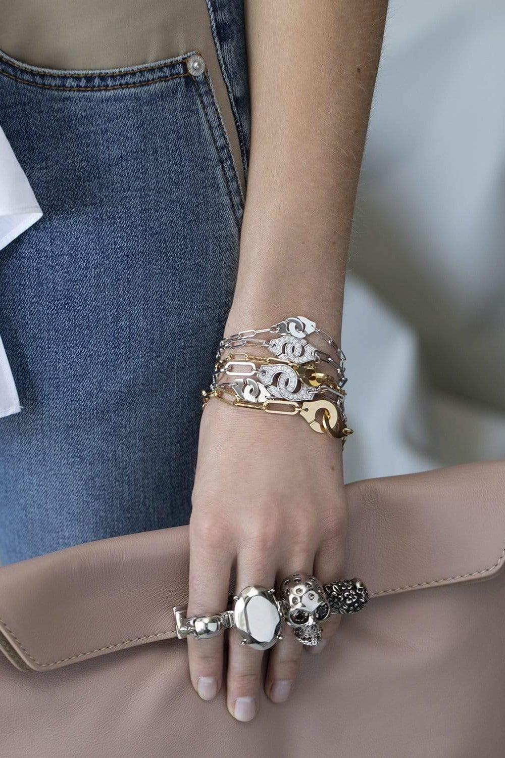DINH VAN-Menottes R15 Diamond Chain Bracelet - White Gold-WHITE GOLD