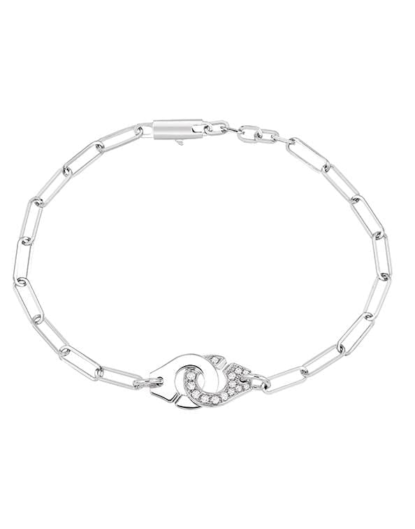 DINH VAN-Menottes R10 1/2 Diamond Chain Bracelet - White Gold-WHITE GOLD