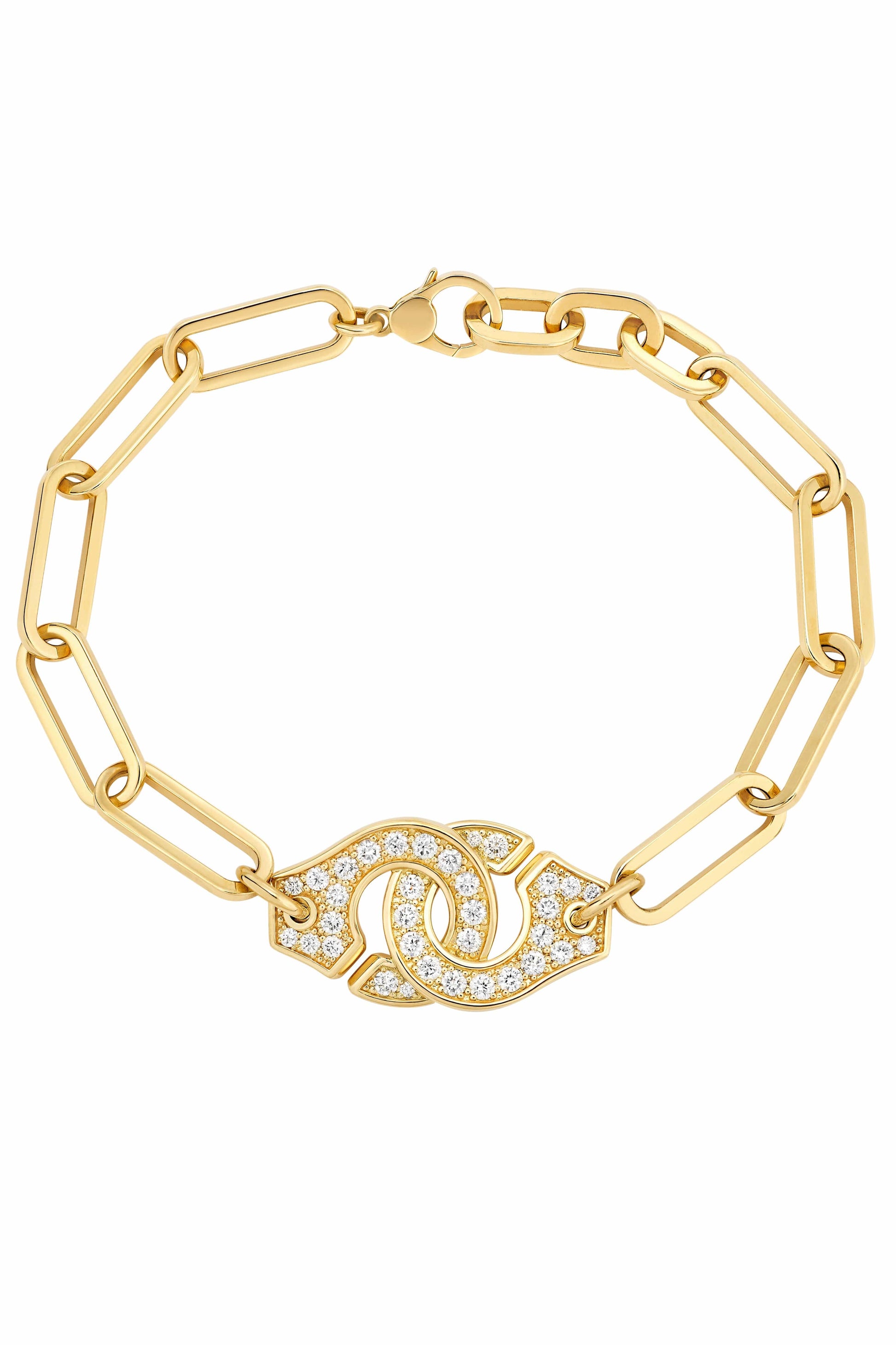 DINH VAN-Menottes R15 Diamond Bracelet-YELLOW GOLD