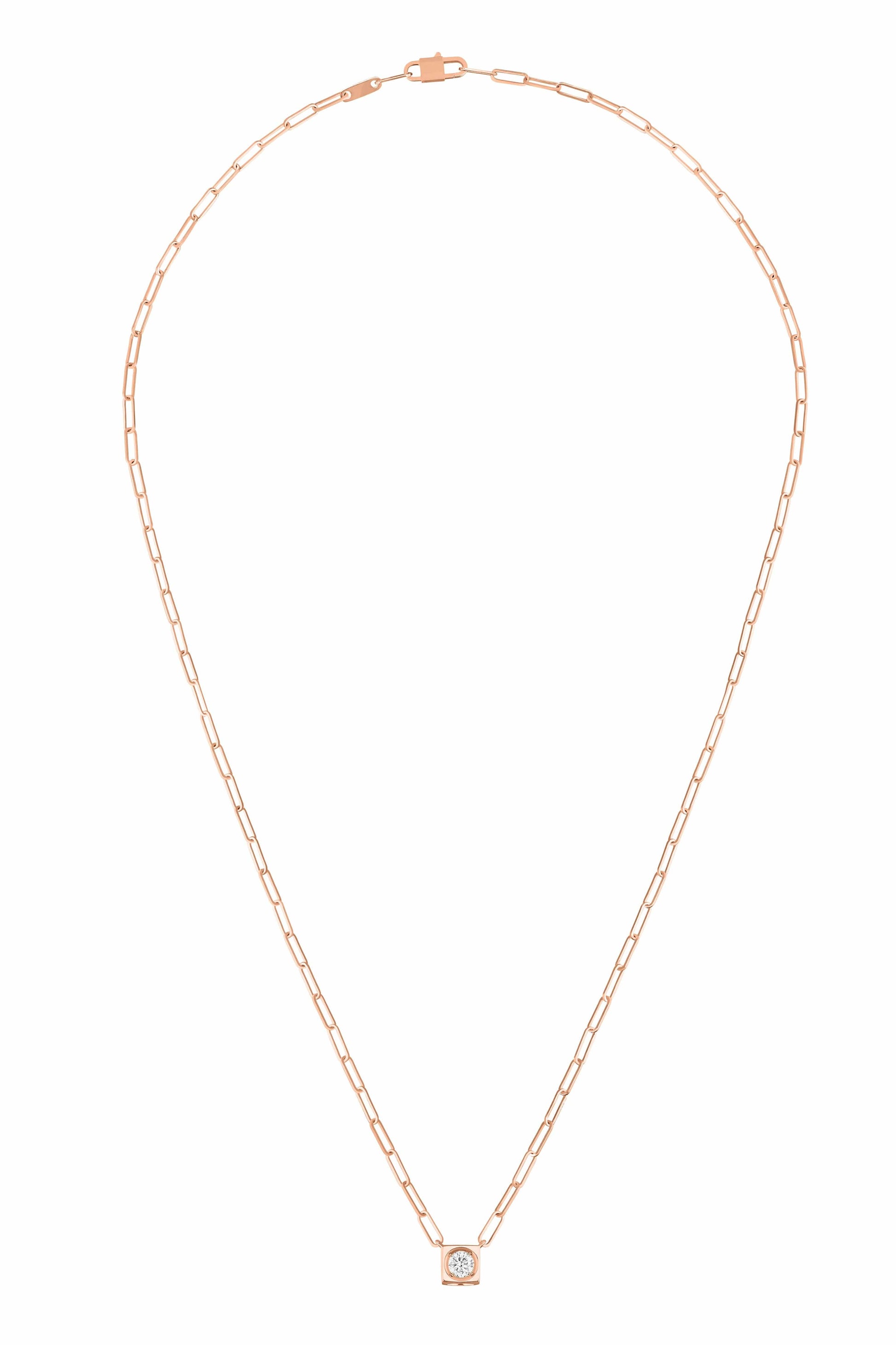 DINH VAN-Le Cube Diamant Large Necklace-ROSE GOLD