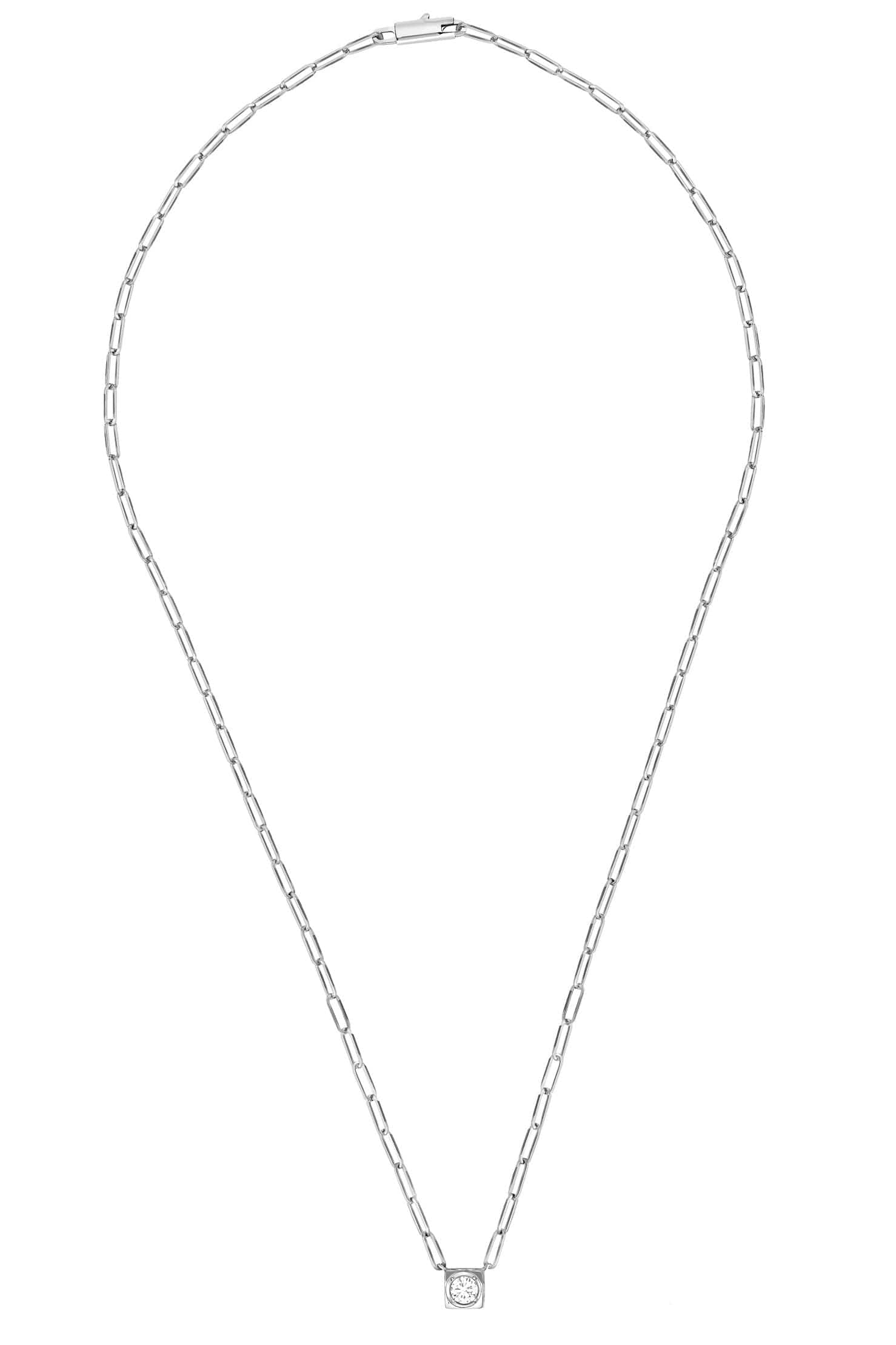DINH VAN-Le Cube Diamant Large Necklace-WHITE GOLD