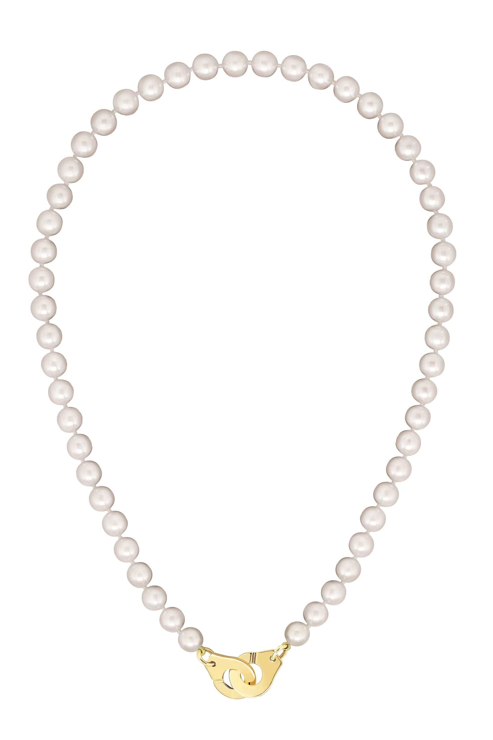 DINH VAN-Menottes R12 Akoya Pearl Necklace-YELLOW GOLD