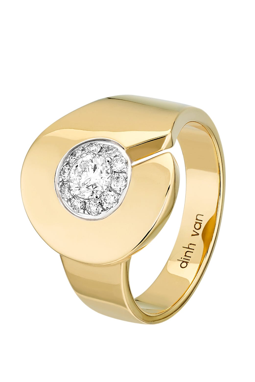 DINH VAN-Menottes R15 Diamond Ring-YELLOW GOLD