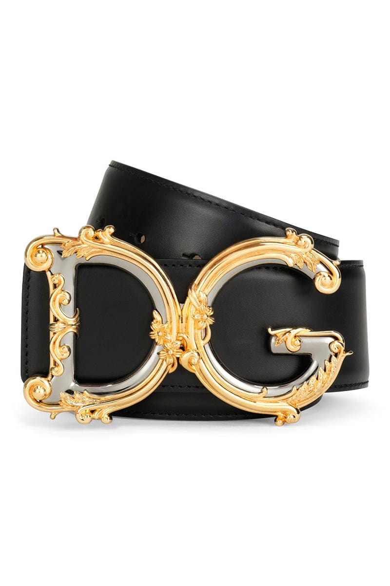 DOLCE & GABBANA-Belt With DG Logo Buckle - Nero-