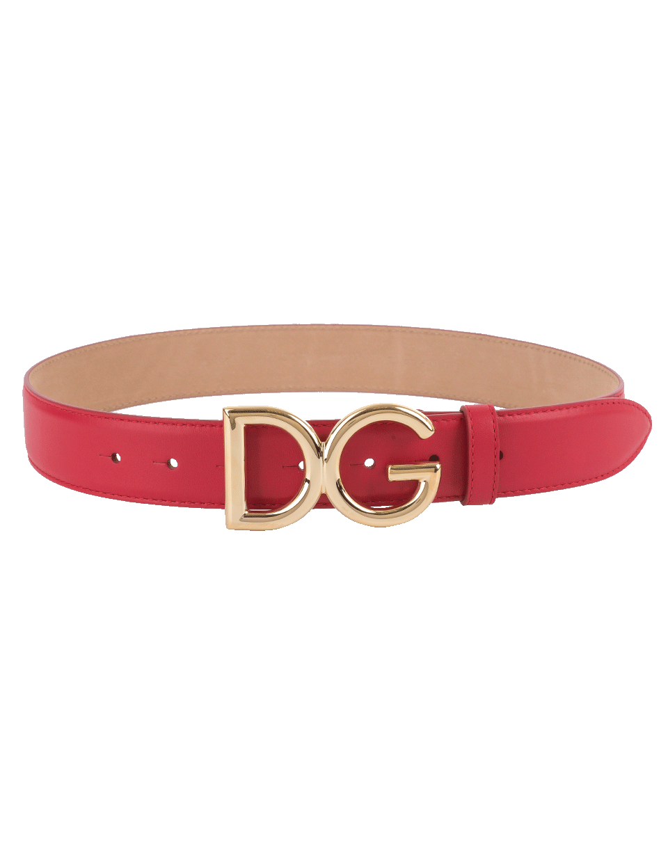 DOLCE & GABBANA-DG Logo Leather Belt-