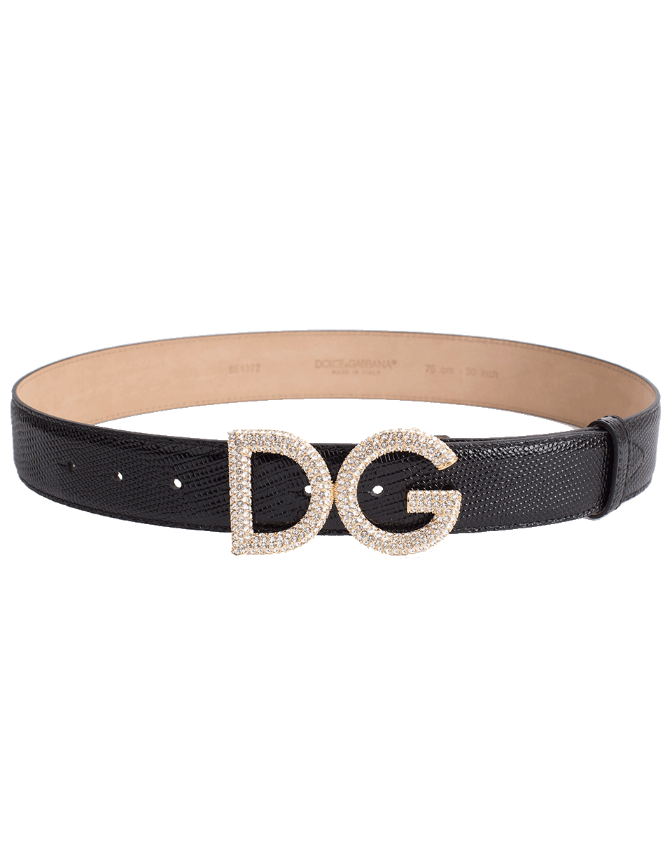 DOLCE & GABBANA-Iguana DG Crystal Logo Belt-