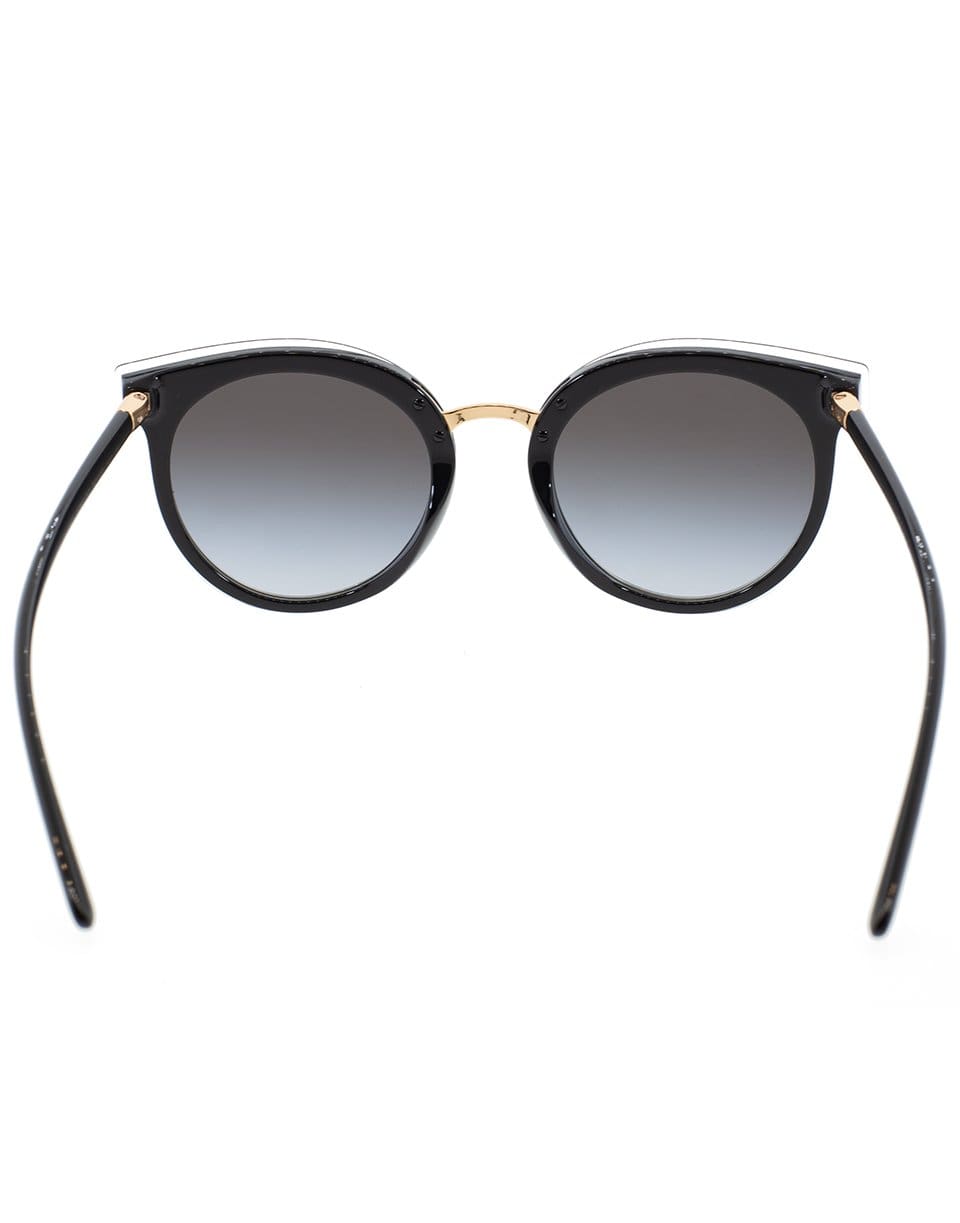 DOLCE & GABBANA-Black Round Sunglasses-BLACK