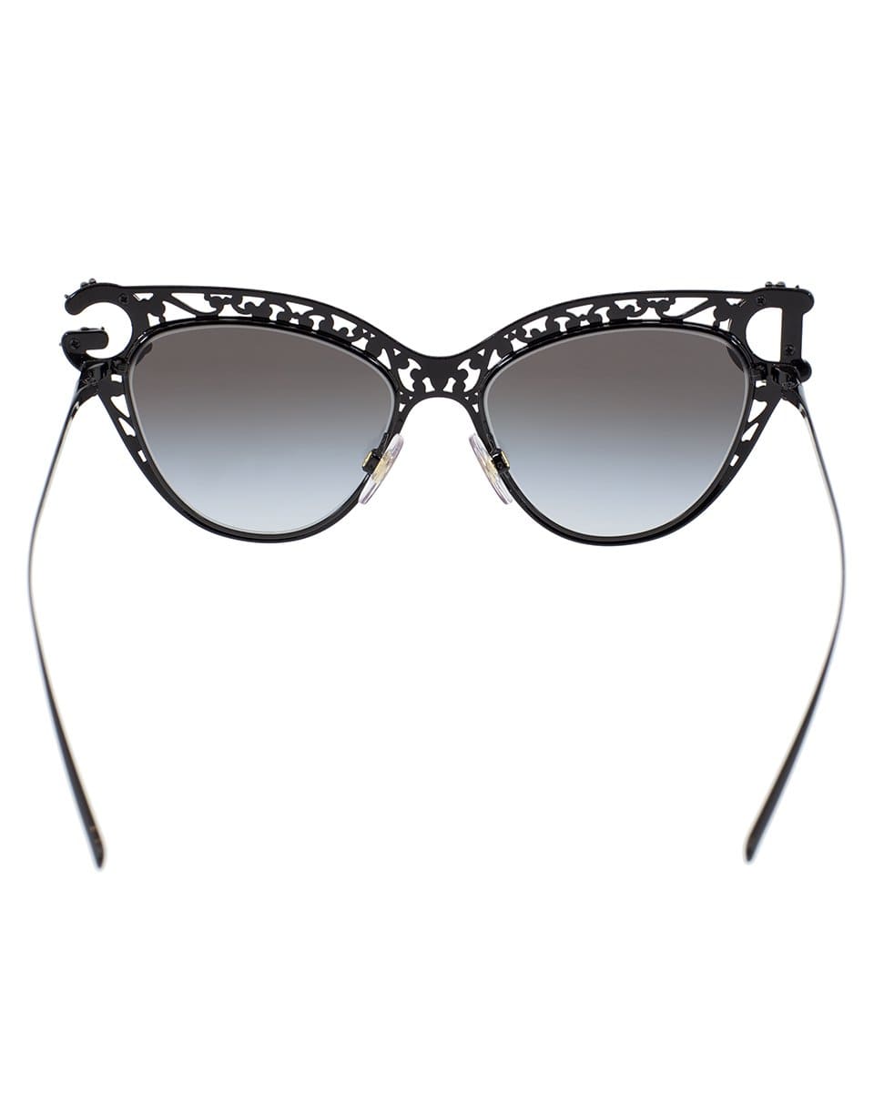 DOLCE & GABBANA-Devotion Black Cat-Eye Sunglasses-BLACK