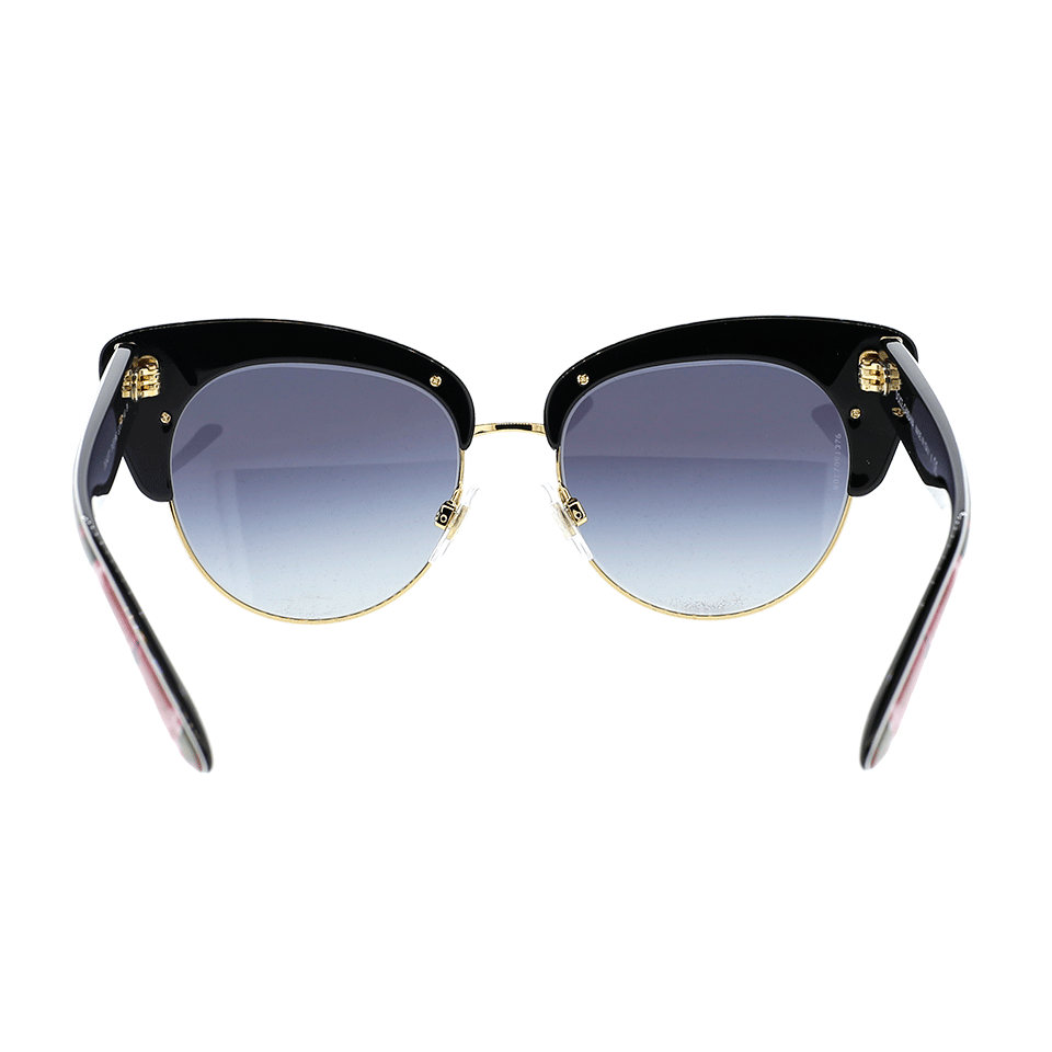 DOLCE & GABBANA-Rose Print Cat Eye Sunglasses-BLACK