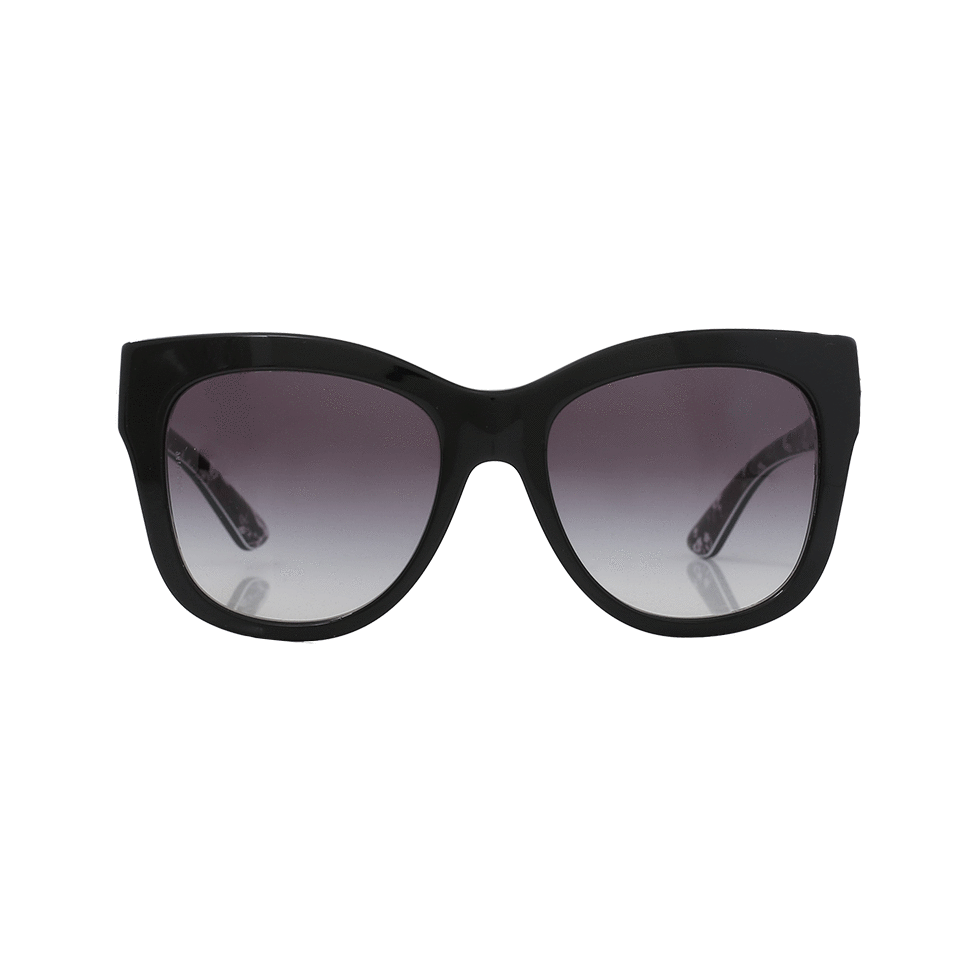 DOLCE & GABBANA-Rose Print Sunglasses-BLACK