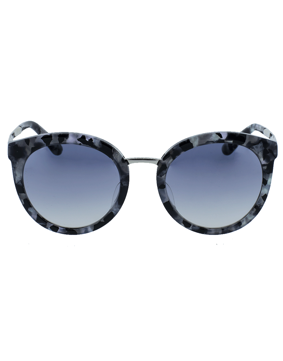 DOLCE & GABBANA-Round Frame Sunglasses-BLK/SLVR