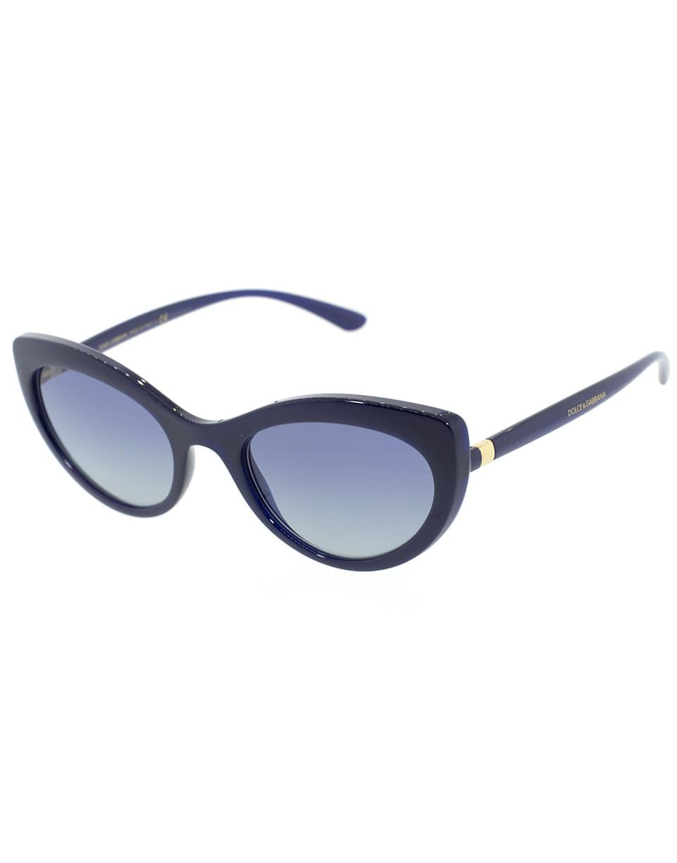 DOLCE & GABBANA-Blue Slim Cat Eye Sunglasses-BLUE