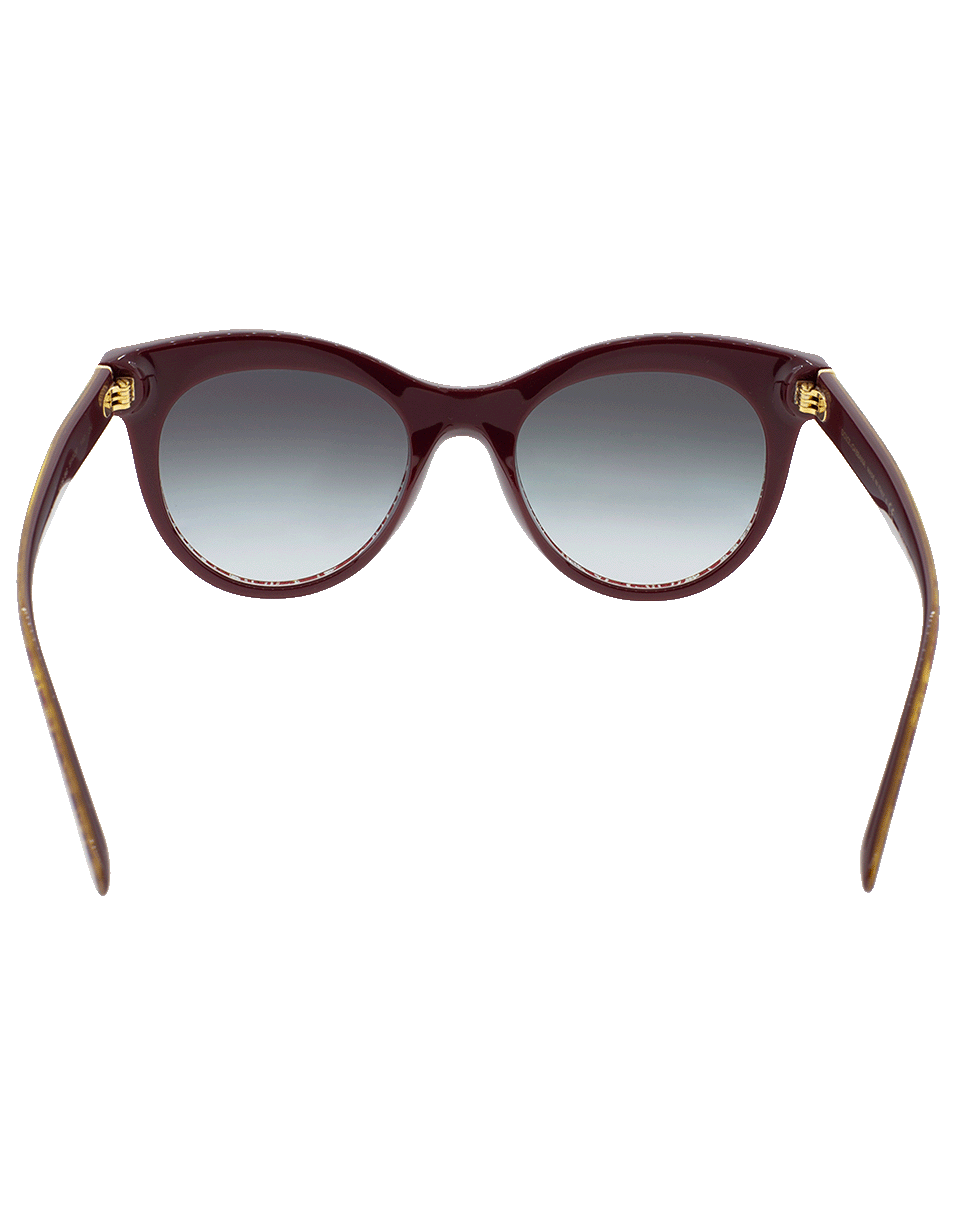 DOLCE & GABBANA-Damascus Glitter Sunglasses-BORDEAUX