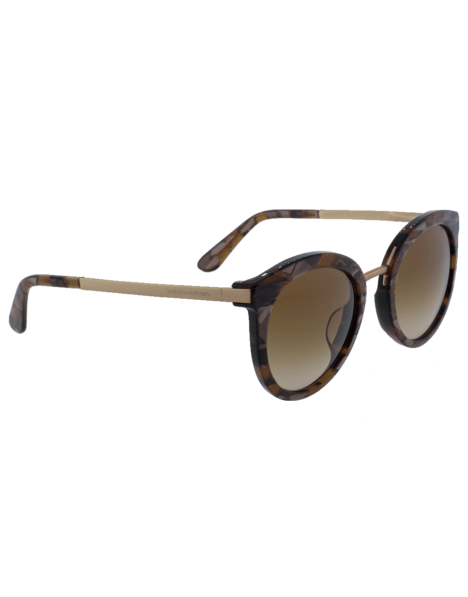 DOLCE & GABBANA-Round Frame Sunglasses-BRONZE