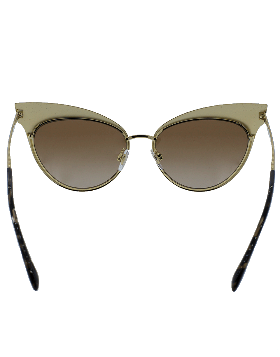 DOLCE & GABBANA-Cat Eye Metal Frame Sunglasses-GOLD