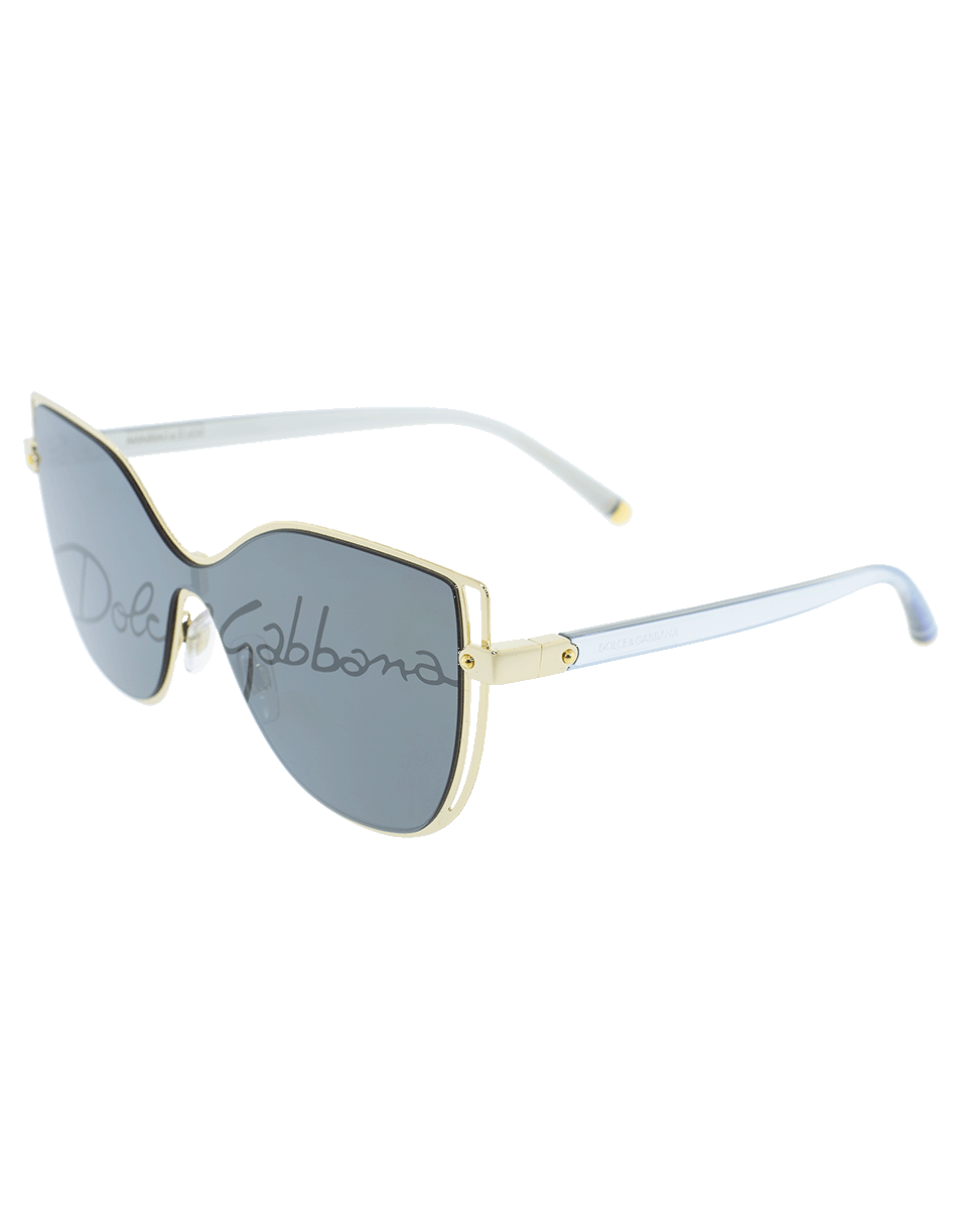 DOLCE & GABBANA-Logo Shield Sunglasses-GOLD