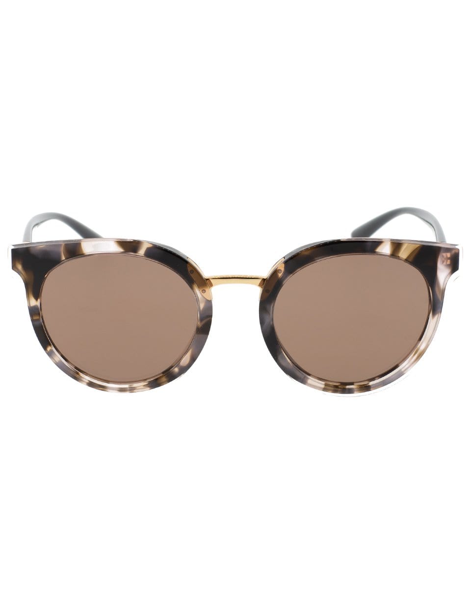 DOLCE & GABBANA-Tortoise Round Sunglasses-PINK
