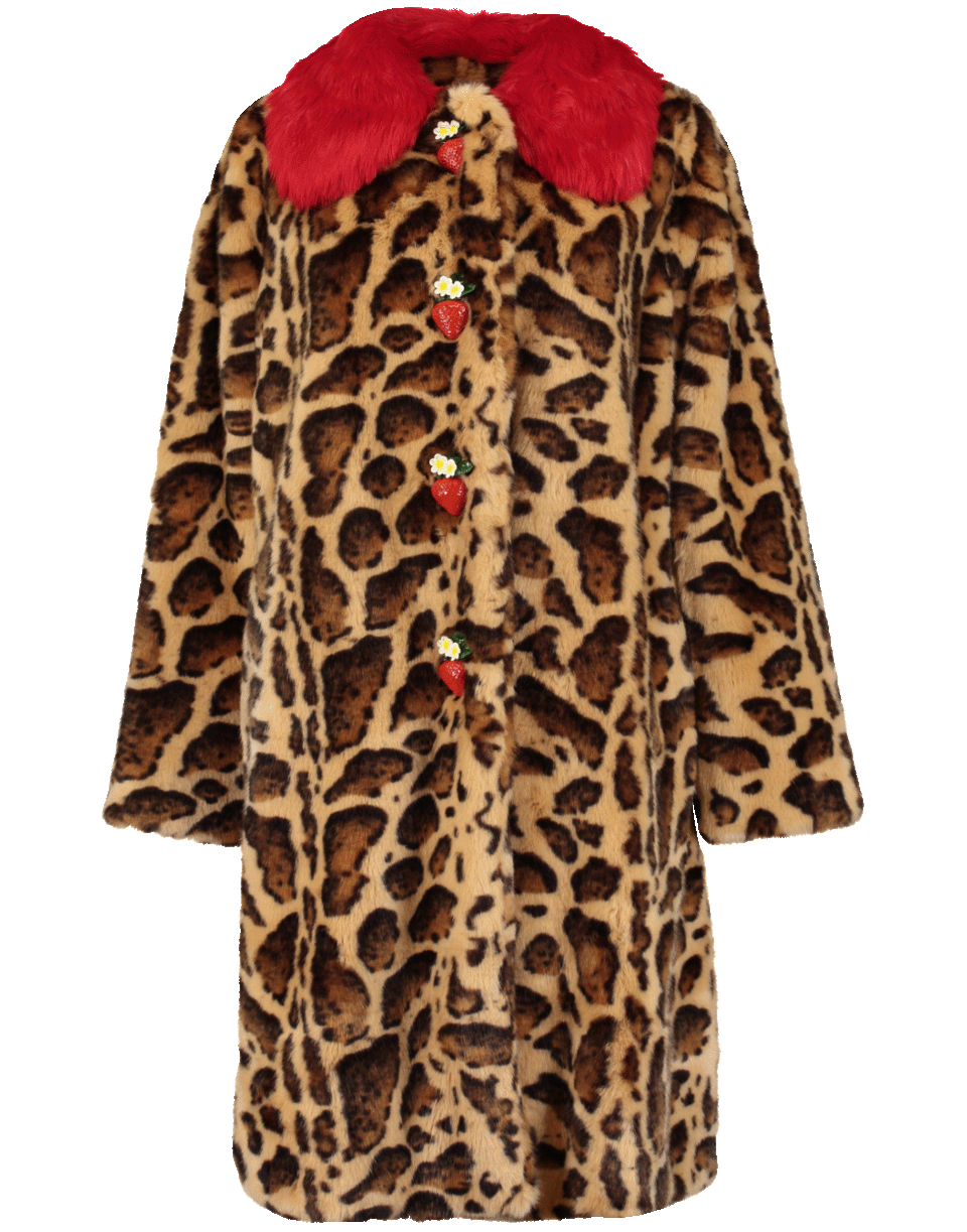 DOLCE & GABBANA-Leopard Faux Fur Coat-ANIMAL