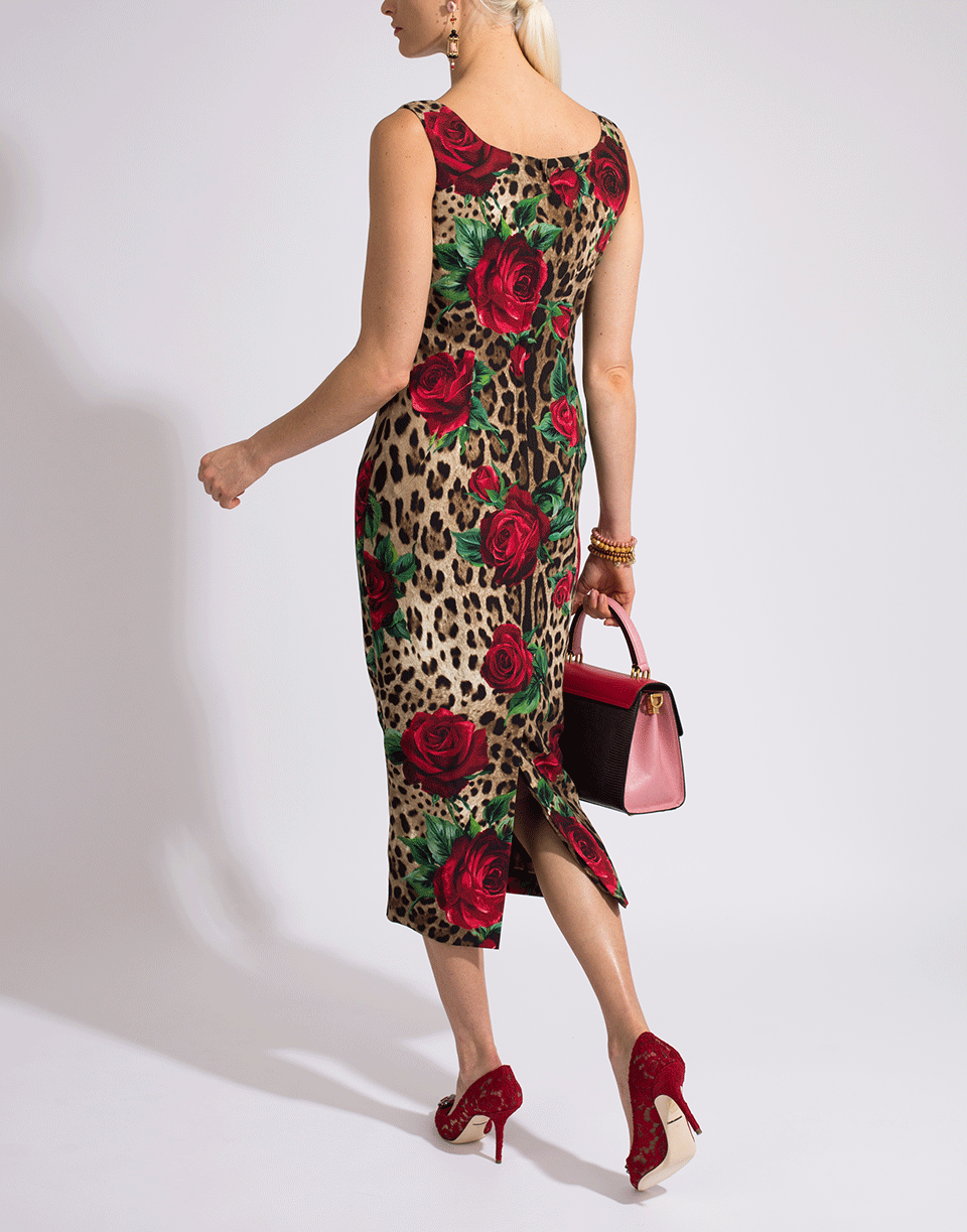 DOLCE & GABBANA-Fitted Leopard Dress-